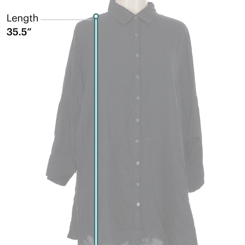 NWT Size M - 3/4 sleeve button-down shirt - Picture 7 of 11